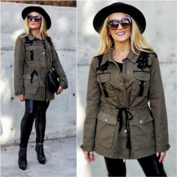 MODA ME COUTURE Jackets & Blazers - Anorak Jacket - Olive Parka Coat Trendsett…